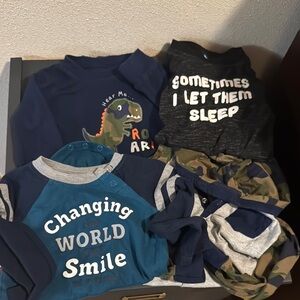 4 PC 24Mo onsie tops Baby Boy Clothing Set with Dinosaur and Camo